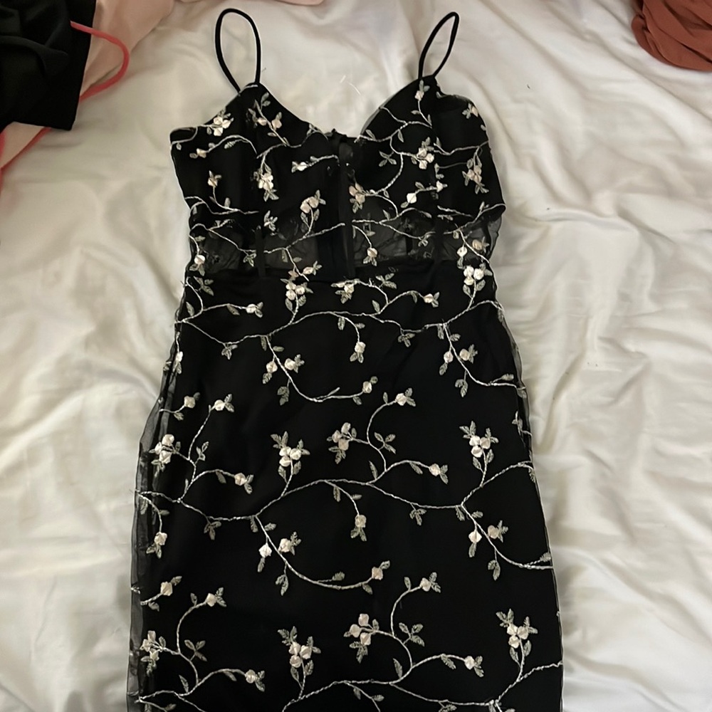 Black mesh dress